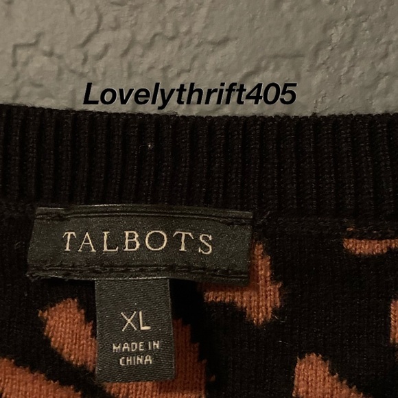 Talbots Leopard Print Pullover Size XL - Picture 4 of 8